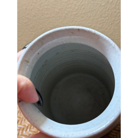 Handcrafted Ceramic Vase With Abstract Green & Brown Brush Strokes Signed - Picture 6 of 10